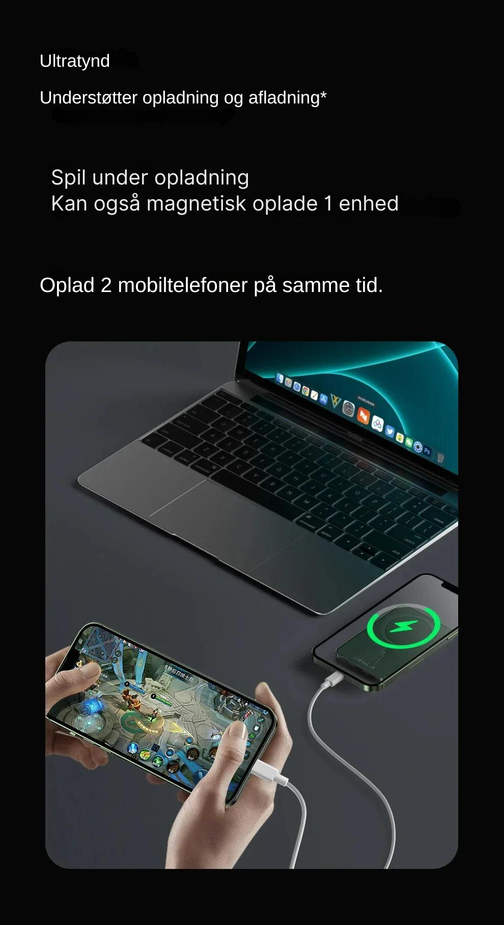 Trådløs powerbank | magnetisk og super praktisk | Vanero