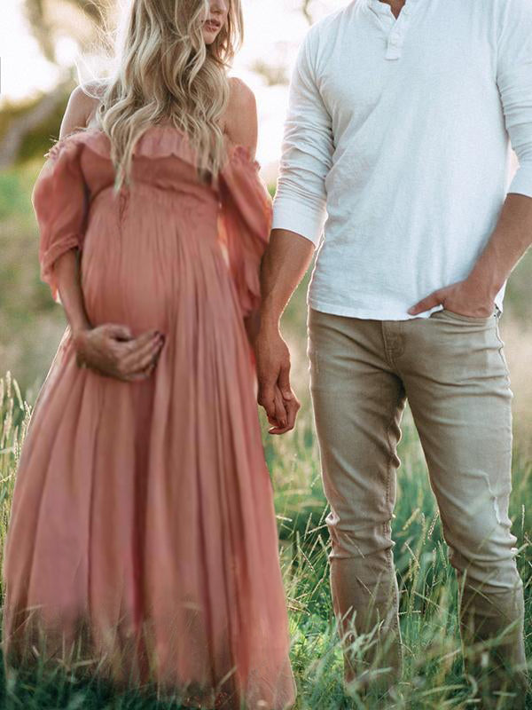 Carrie Dress | Løs maxi-barselskjole uden skulder l Vanero