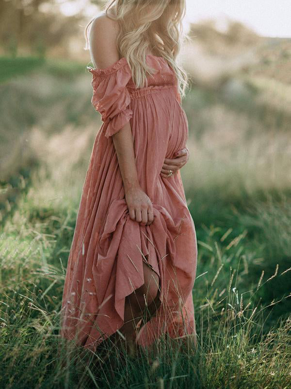 Carrie Dress | Løs maxi-barselskjole uden skulder l Vanero