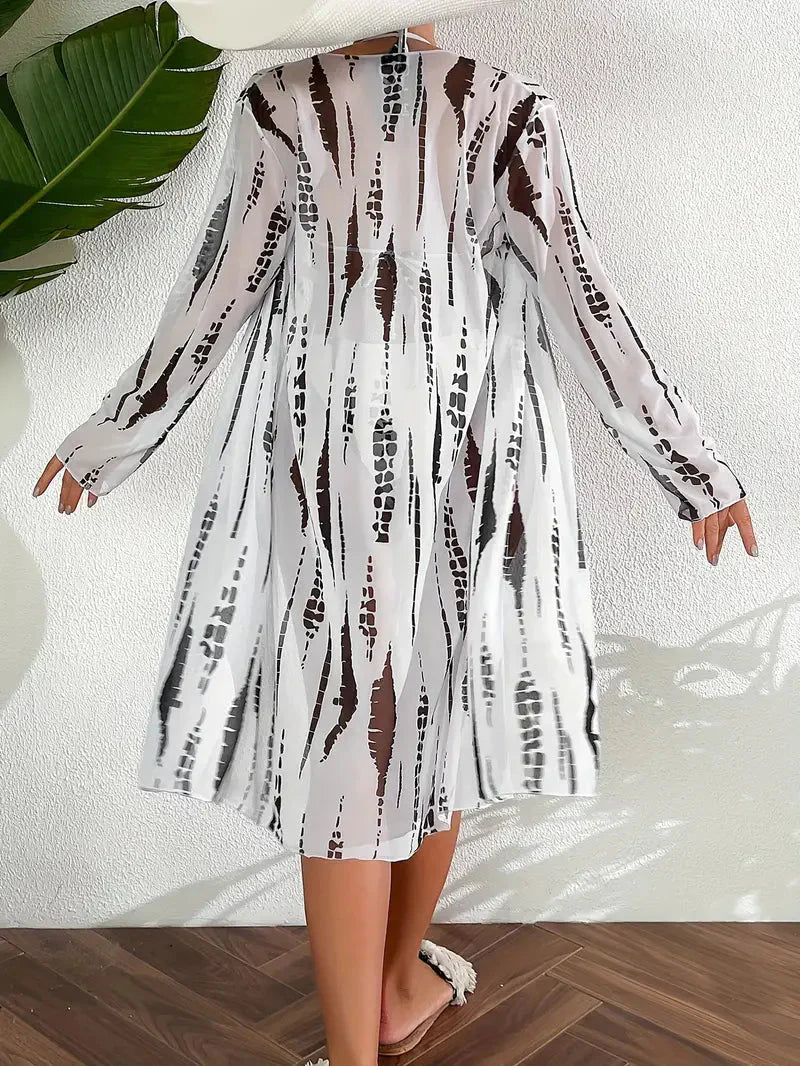 3-delt strandtøj l Trekant, Højt snit, Bikini-sæt l Beach Cover Up l Vanero