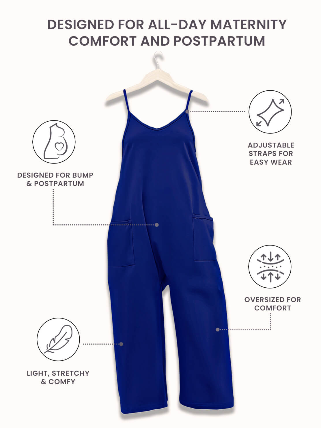 SereniMom l Jumpsuit Overdimensioneret Jumpsuit l Graviditet & Postpartum l Vanero