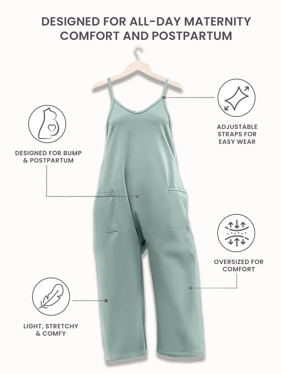SereniMom l Jumpsuit Overdimensioneret Jumpsuit l Graviditet & Postpartum l Vanero
