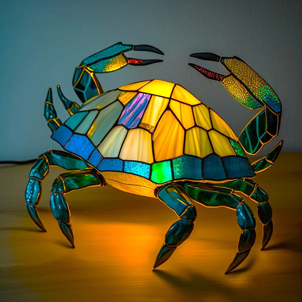 ARTWORK l Lampe med dyr i farvet glas l Vanero