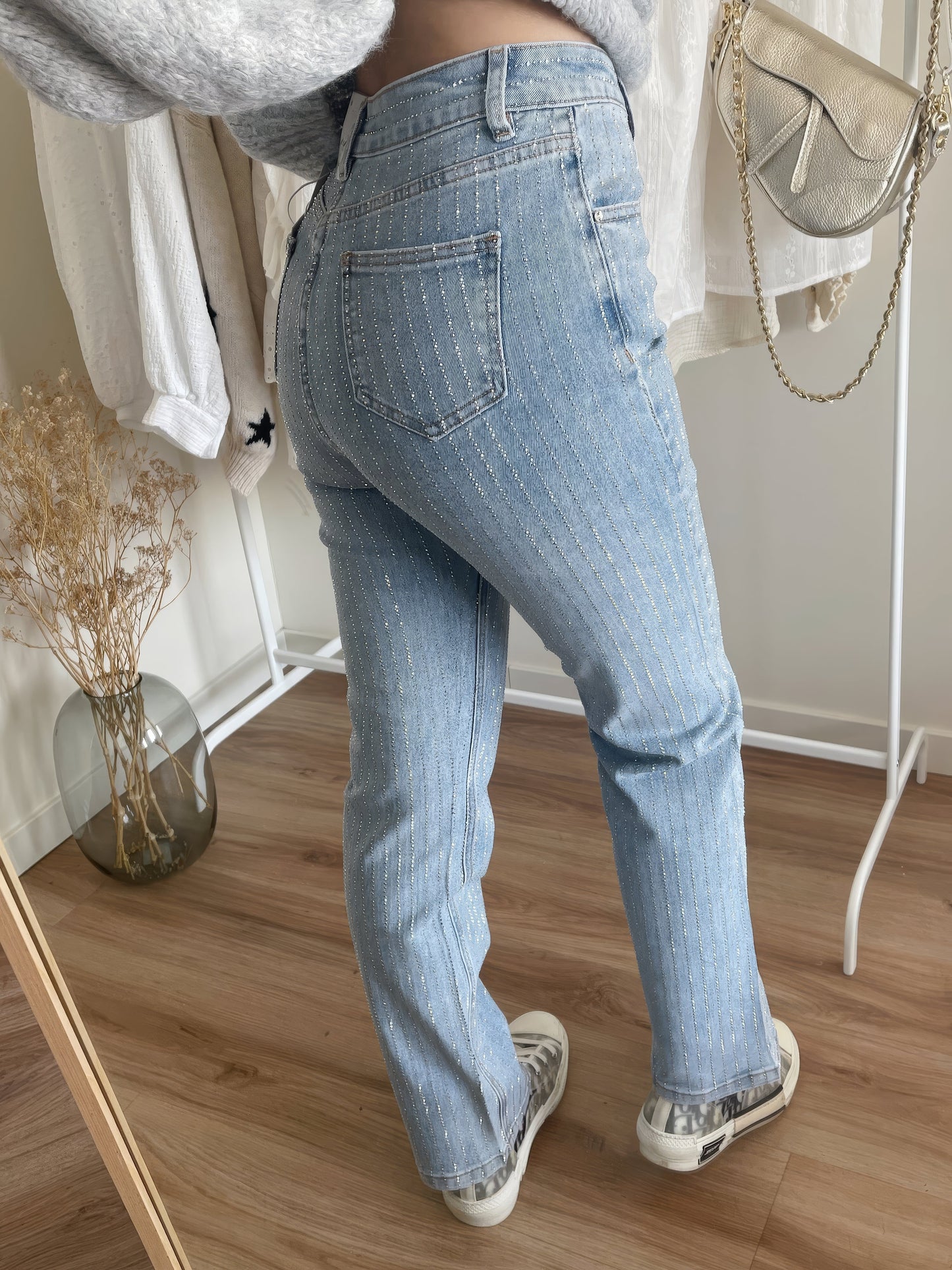 Glimmerjeans | Denim Glitter Skinnende Jeans l Vanero