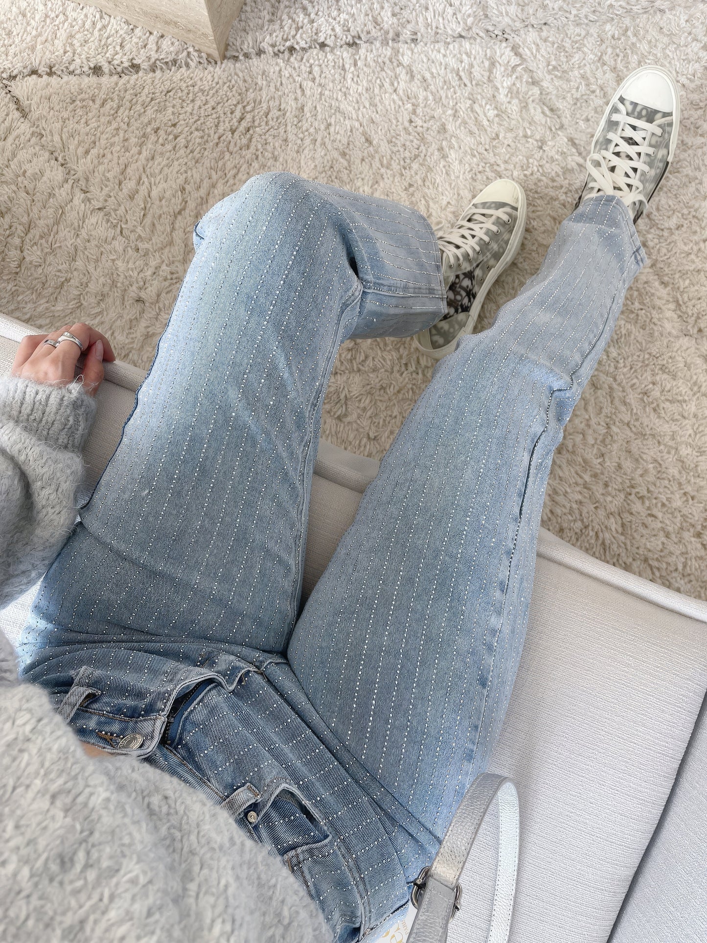 Glimmerjeans | Denim Glitter Skinnende Jeans l Vanero