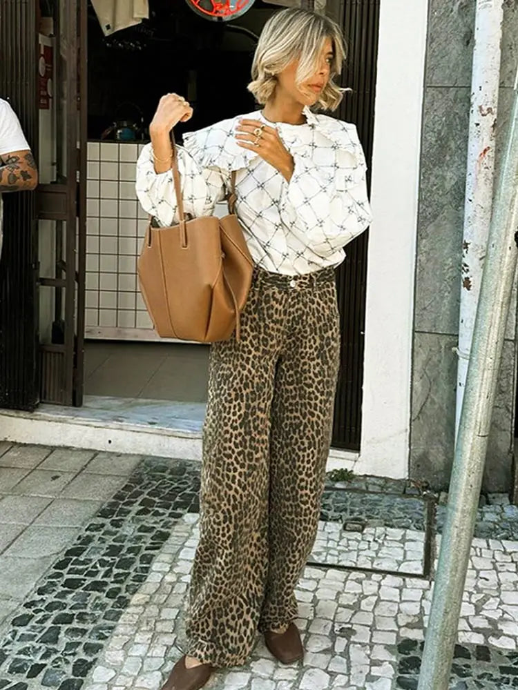 Jytte | Trendy Leopard-Print Bukser Dame - Stilfuldt & Behageligt Design | Vanero