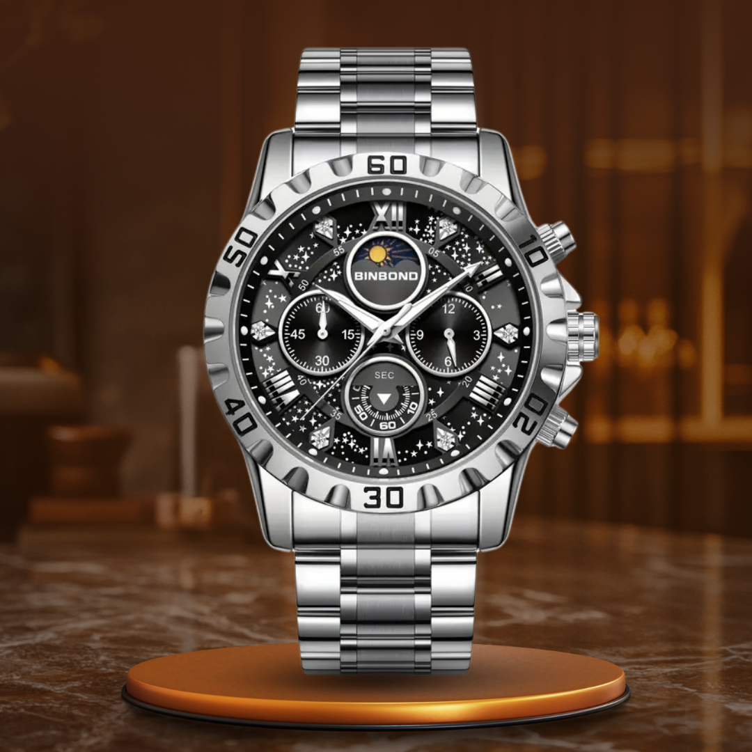 Luksus l Chronograf Ur med Metal Rem l Vanero