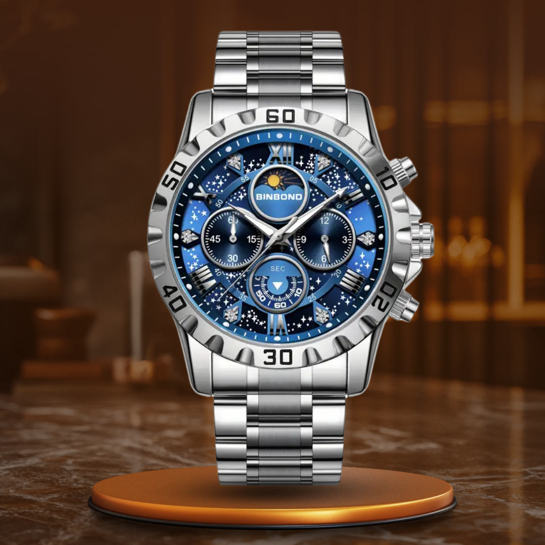 Luksus l Chronograf Ur med Metal Rem l Vanero
