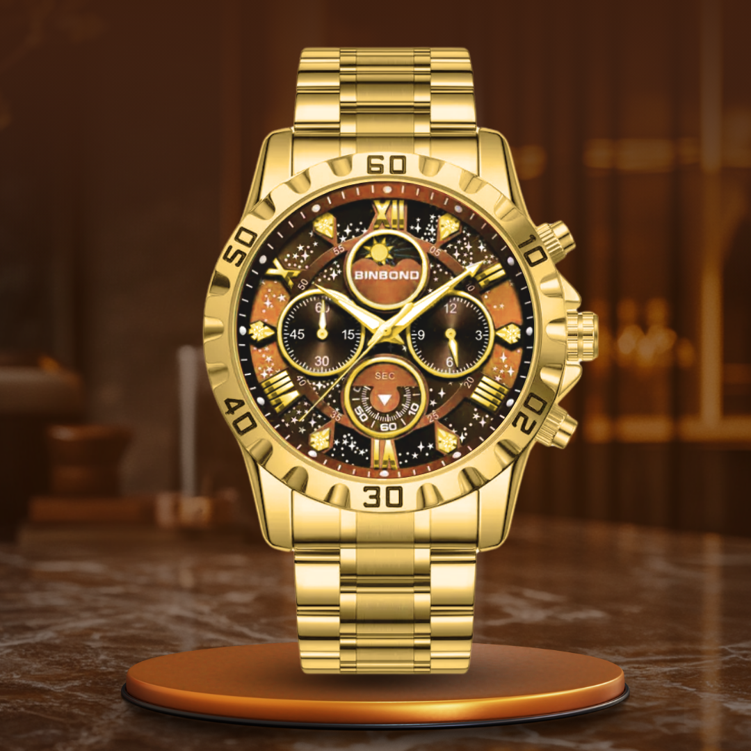 Luksus l Chronograf Ur med Metal Rem l Vanero