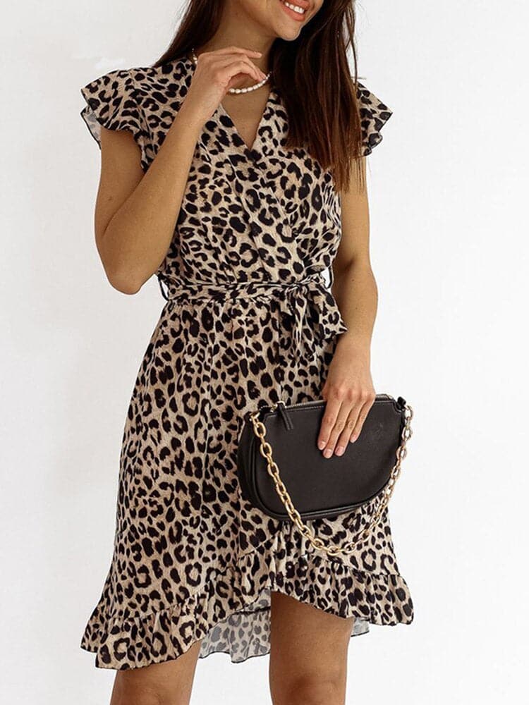 Alberte l Smuk minikjole med leopardprint l Vanero