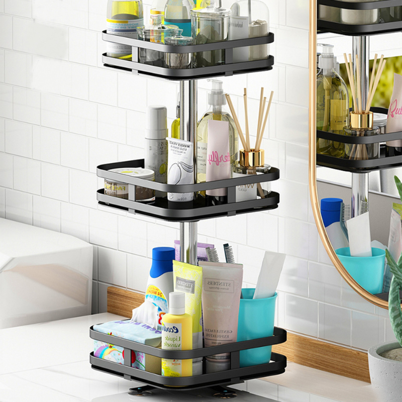 RotatingRack | 360° Drejelig Opbevaringsreol til Flere Formål Innovativ Pladsbesparende Design Hvid | Vanero