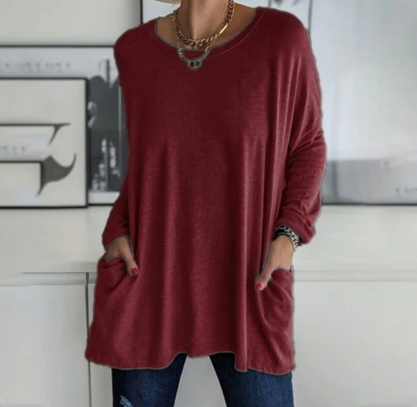 Ava | Langærmet T-shirt til Hele Dagen Komfort | Vanero
