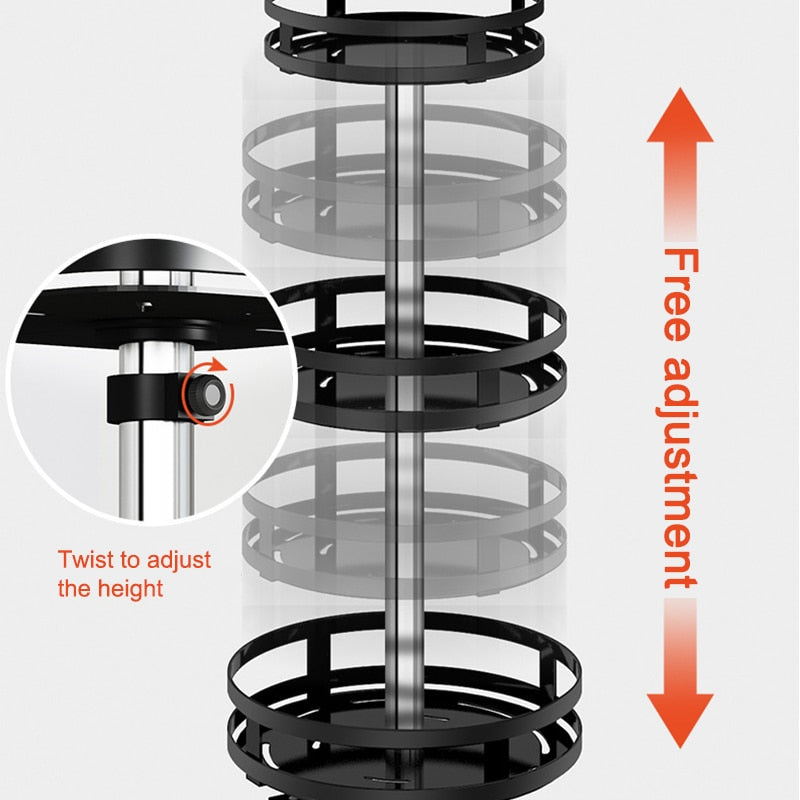 RotatingRack | 360° Drejelig Opbevaringsreol til Flere Formål Innovativ Pladsbesparende Design Hvid | Vanero