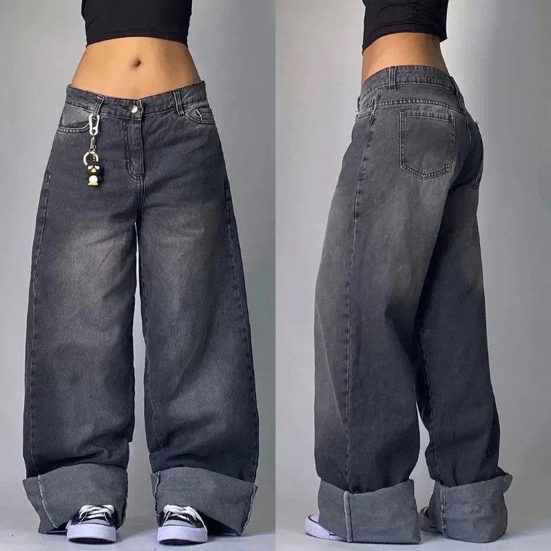 Retro Punk Baggy Cargo Jeans l Unisex Wide Jeans med lommer l Vanero