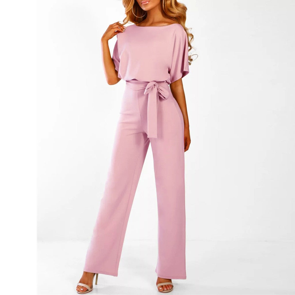 Clarissa | Elegant Bæltebelagt Dame Jumpsuit l Vanero