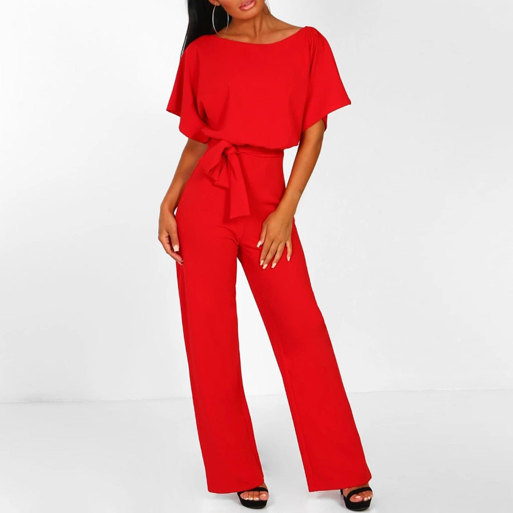 Clarissa | Elegant Bæltebelagt Dame Jumpsuit l Vanero
