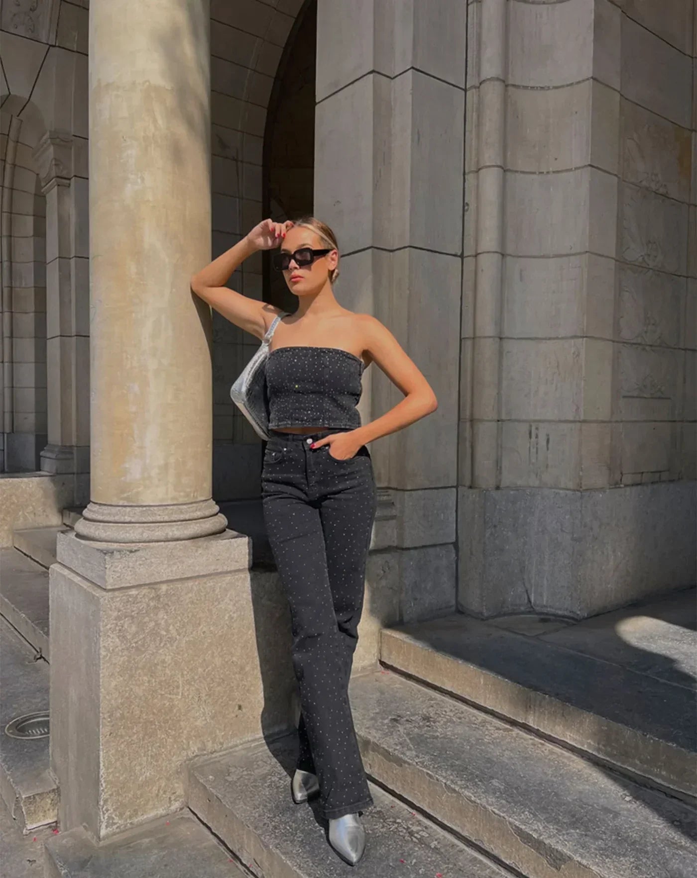 Glimmerjeans | Denim Glitter Skinnende Jeans l Vanero