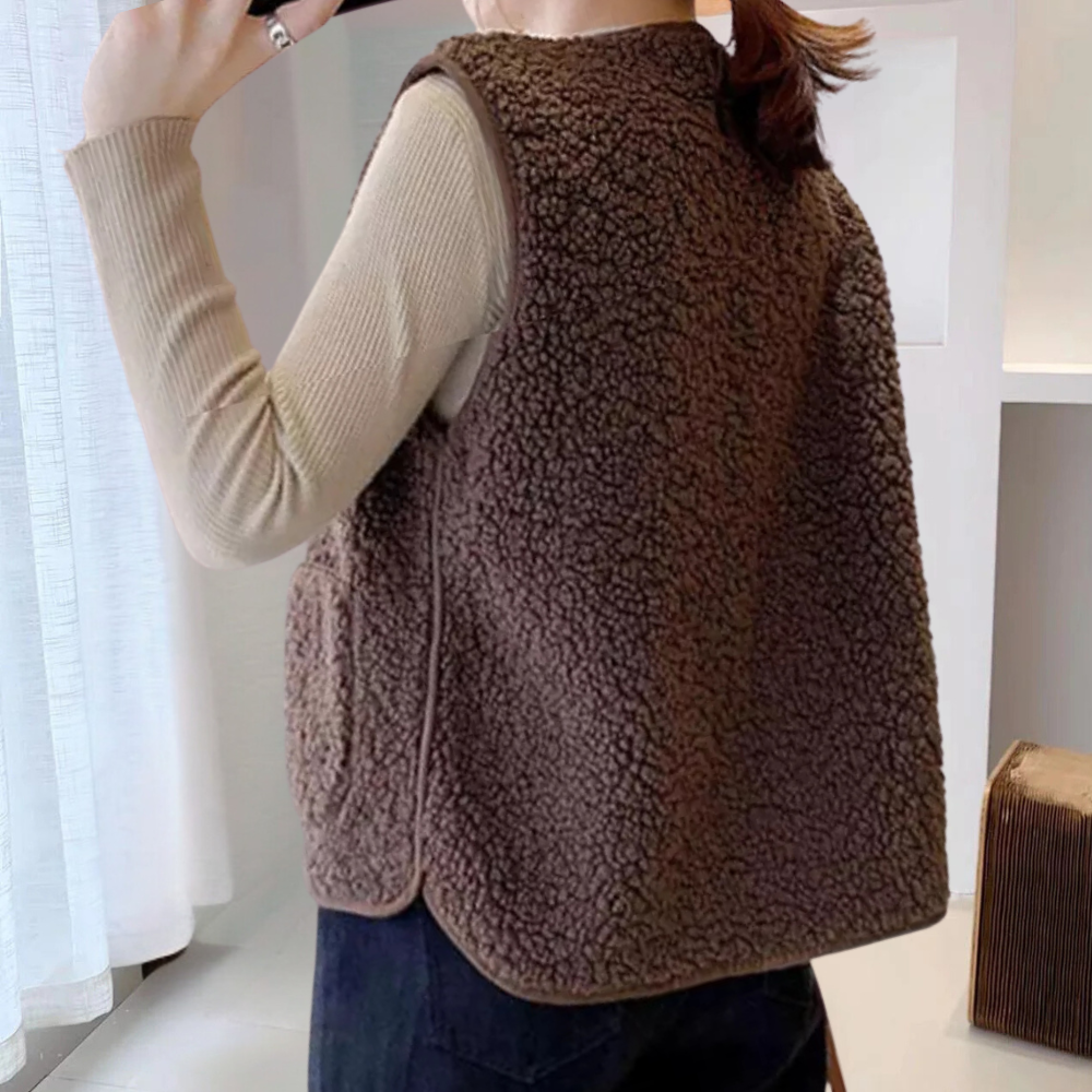 Kamaya | Uovertruffen Varm Cardigan Dame Beige Brun | Vanero