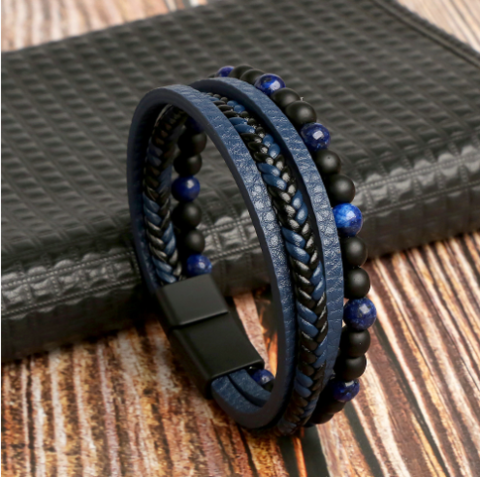 Simon | Læder Armbåndsæt Herre - Stilfuldt & Luksuriøst Design | Vanero