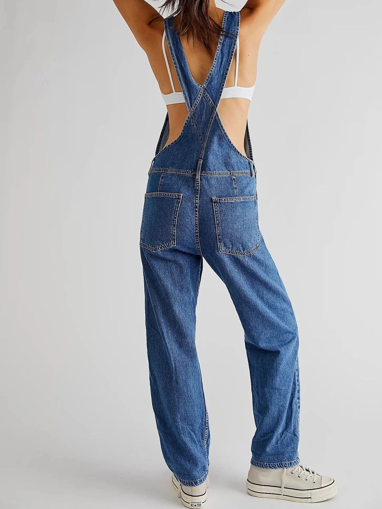 Charlotte | Denim Buksedragt til Damer Mørkeblå, Lyseblå, Hvid, Sort | Vanero