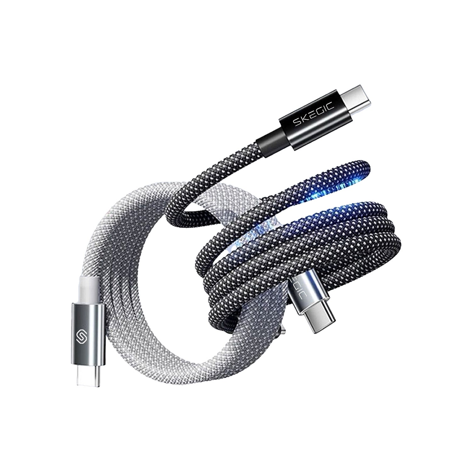 Magnetisk Opladerkabel 1,5 m | Flettet Hurtigopladningskabel Med Multi-Stik | USB Enheder | Vanero