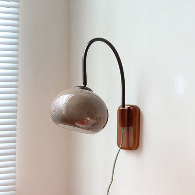 Minimalistisk Væglampe i Glas og Massivt Træ | Europæisk Design med 1 Pære | Vanero