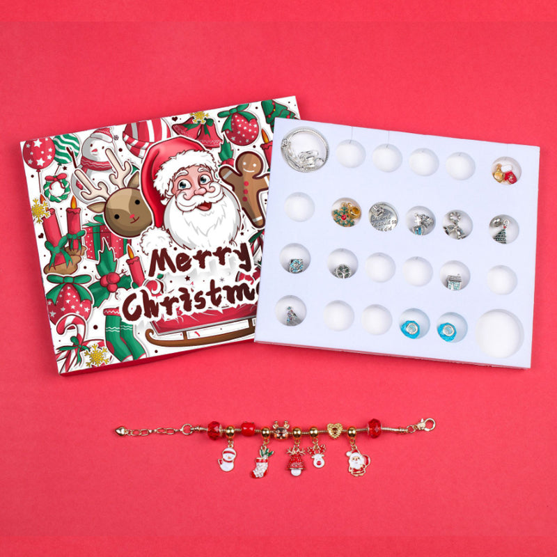 Adventskalender | 24 Dages Armbåndssæt | DIY Smykkekit Kreativ Juleaktivitet | Vanero