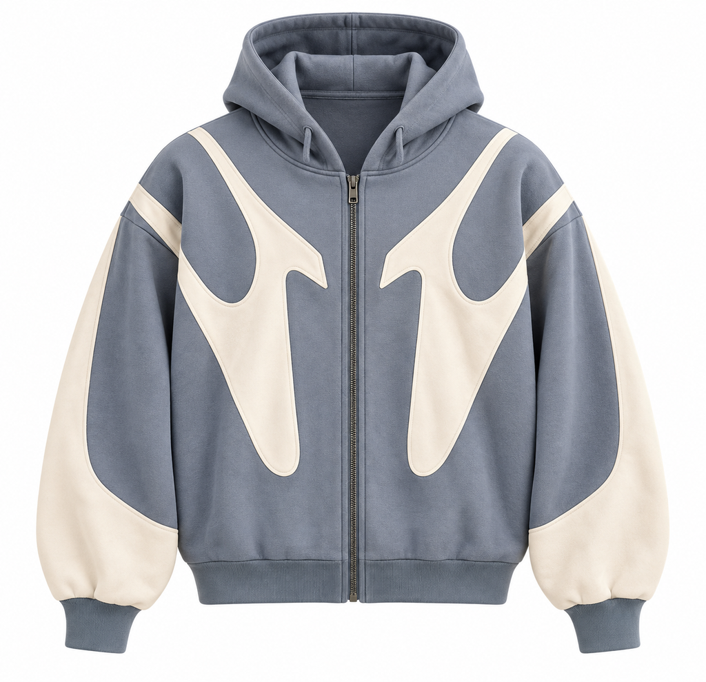 Herre Kontrast Hoodie | Justerbar Hætte & Ribbede Manchetter | Sweatshirt Med Gennemgående Lynlås Til Hverdag & Streetwear | Vanero