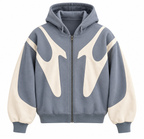 Herre Kontrast Hoodie | Justerbar Hætte & Ribbede Manchetter | Sweatshirt Med Gennemgående Lynlås Til Hverdag & Streetwear | Vanero