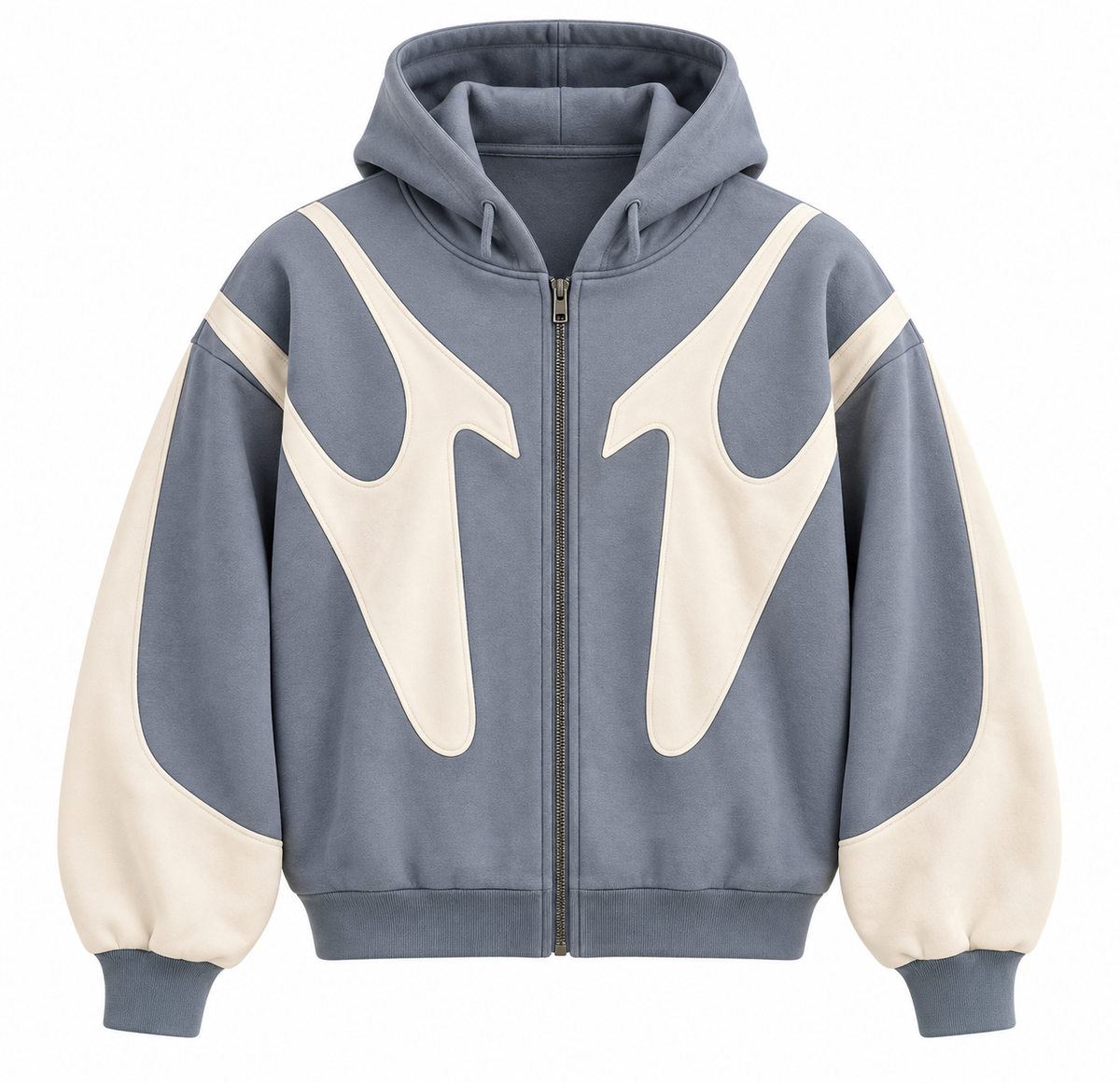 Herre Kontrast Hoodie | Justerbar Hætte & Ribbede Manchetter | Sweatshirt Med Gennemgående Lynlås Til Hverdag & Streetwear | Vanero