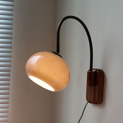 Minimalistisk Væglampe i Glas og Massivt Træ | Europæisk Design med 1 Pære | Vanero