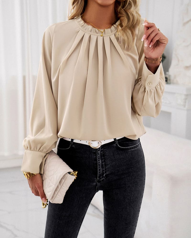 Isabella | Elegant Bluse med Flæser l Vanero