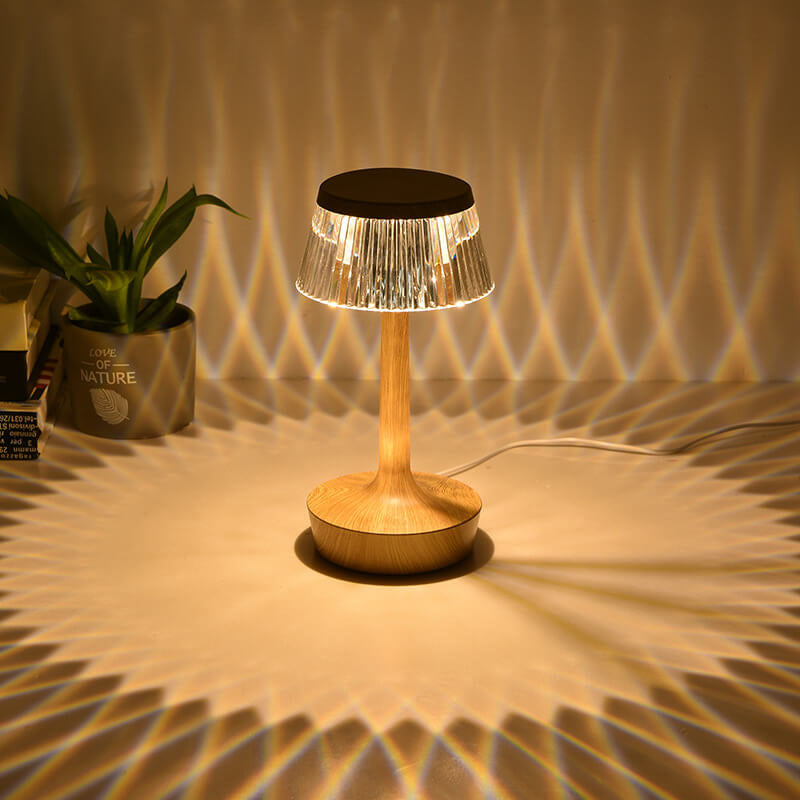 Krystal Svampe LED Bordlampe | Kreativ Natlampe med Varmt Lys | Vanero