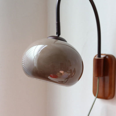 Minimalistisk Væglampe i Glas og Massivt Træ | Europæisk Design med 1 Pære | Vanero