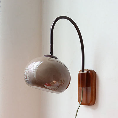 Minimalistisk Væglampe i Glas og Massivt Træ | Europæisk Design med 1 Pære | Vanero