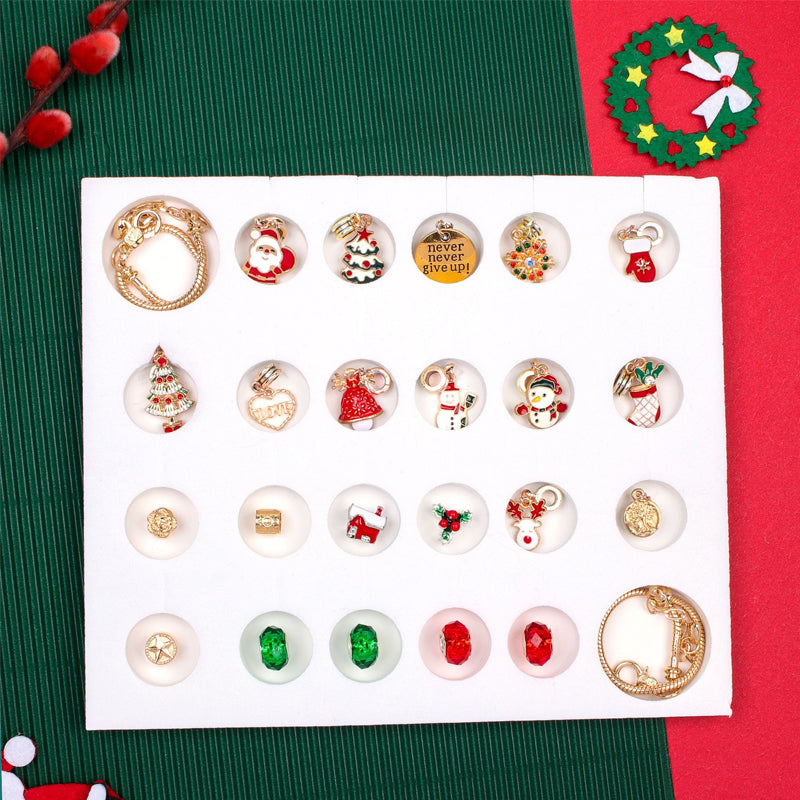Adventskalender | 24 Dages Armbåndssæt | DIY Smykkekit Kreativ Juleaktivitet | Vanero