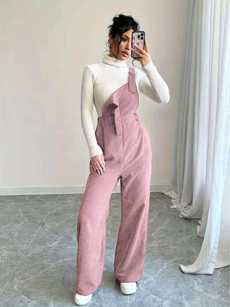 Damejumpsuit | Fløjlskonstruktion  Design Med Justerbare Stropper | Hverdagsbrug & Afslappede Outfits | Vanero
