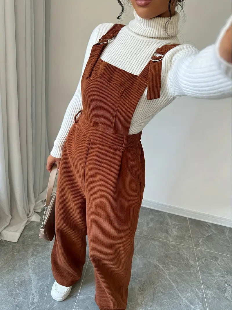 Damejumpsuit | Fløjlskonstruktion  Design Med Justerbare Stropper | Hverdagsbrug & Afslappede Outfits | Vanero