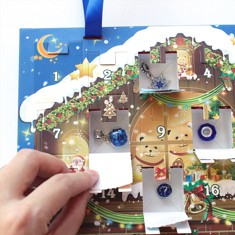 DIY Nedtællingskalender Armbåndsæt 24 Dage | Kreativt Jule-DIY Kit med Charms til Armbånd | Vanero