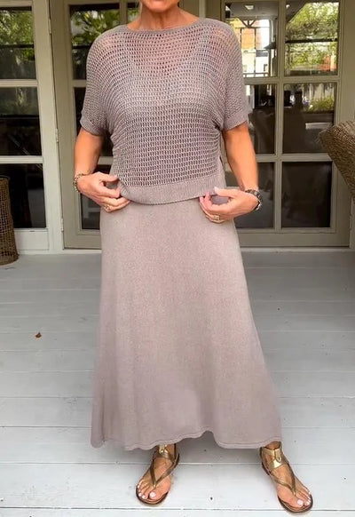 LaceFusion l kjole med seler og hul bluse i et sæt! l Vanero