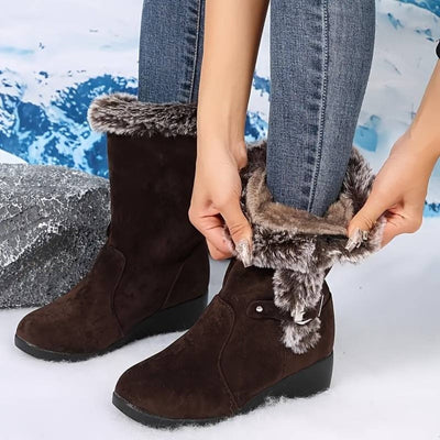 SnowBoots l Plysforede termiske pelsstøvler med trendy spænde til kvinder l Vanero