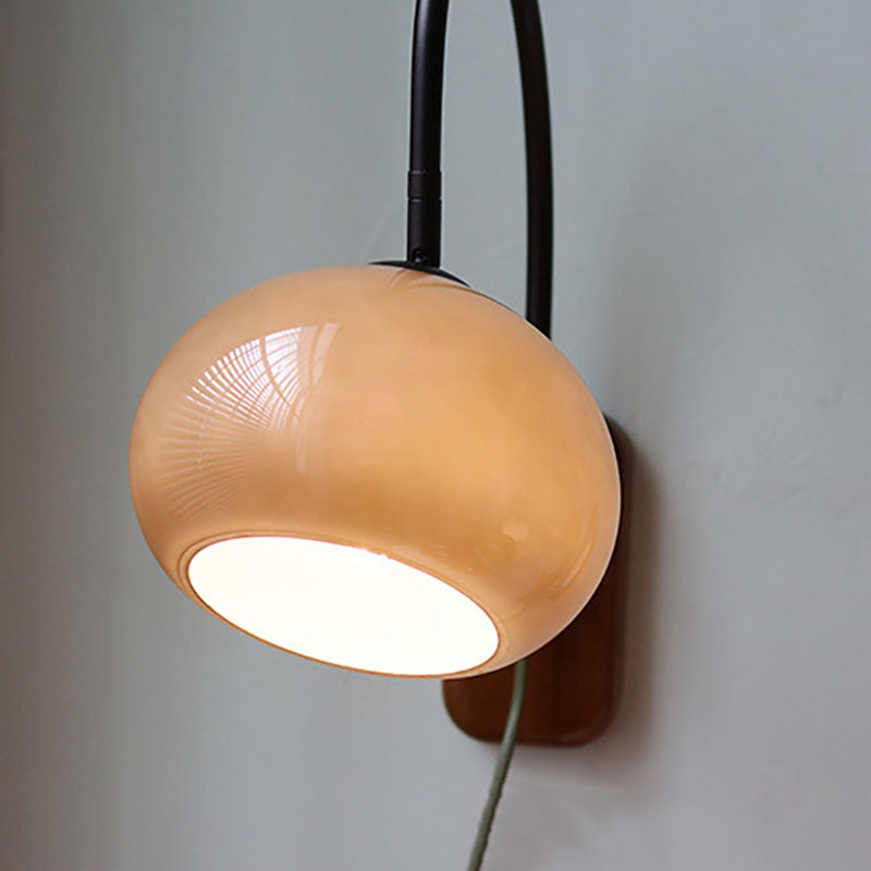 Minimalistisk Væglampe i Glas og Massivt Træ | Europæisk Design med 1 Pære | Vanero