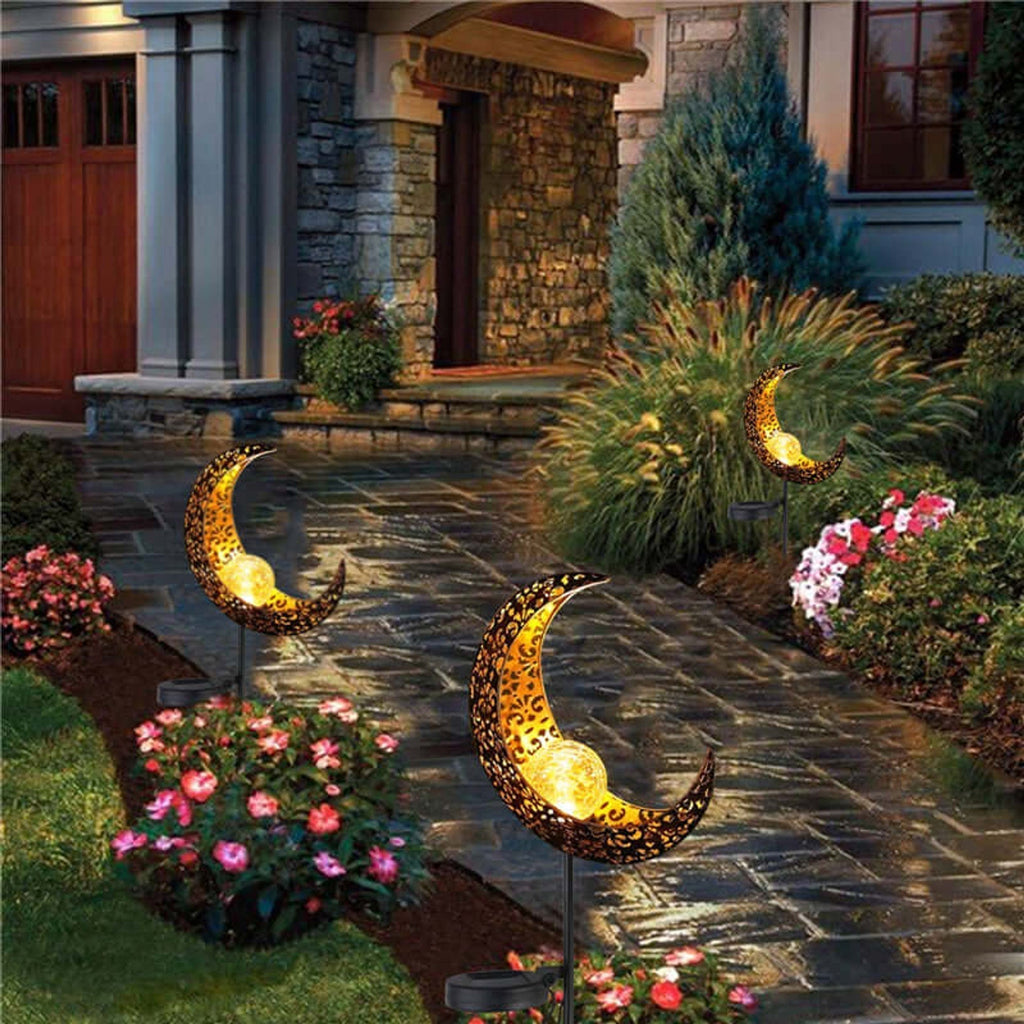 Solcelle Have Lampe LED Stiarmatur | Glas Metal Vejrbestandig Konstruktion | Terrasse Gangsti Have & Udendørs Belysning | Vanero