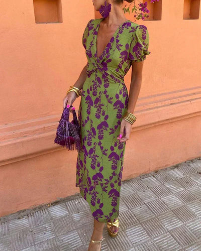 Celia | Elegant blomstret kjole | Vanero