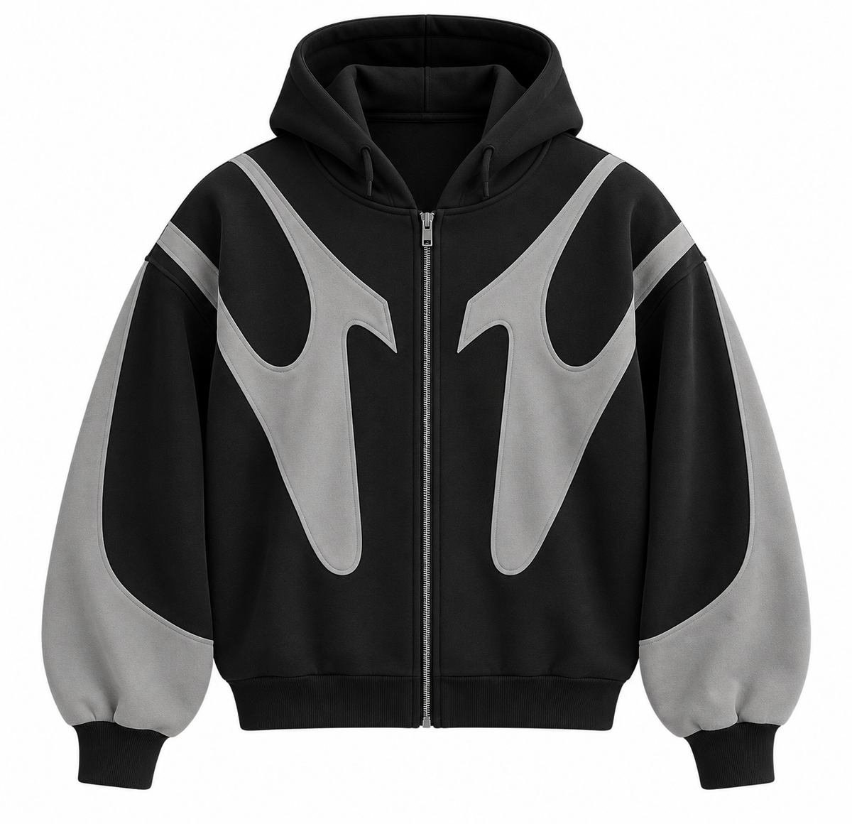 Herre Kontrast Hoodie | Justerbar Hætte & Ribbede Manchetter | Sweatshirt Med Gennemgående Lynlås Til Hverdag & Streetwear | Vanero