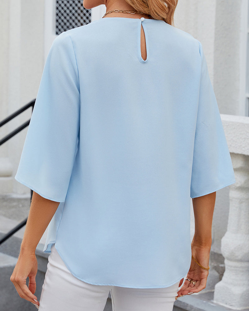 Quirine l Elegant top med halve ærmer l Vanero