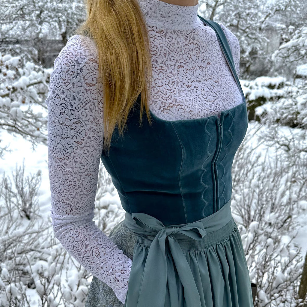 Dame Dirndl Kjole Bomuldsblanding | Almindelig Pasform Traditionel Kjole | Folkemønster Med Forklæde Til Festivaler & Arrangementer | Vanero