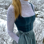 Dame Dirndl Kjole Bomuldsblanding | Almindelig Pasform Traditionel Kjole | Folkemønster Med Forklæde Til Festivaler & Arrangementer | Vanero