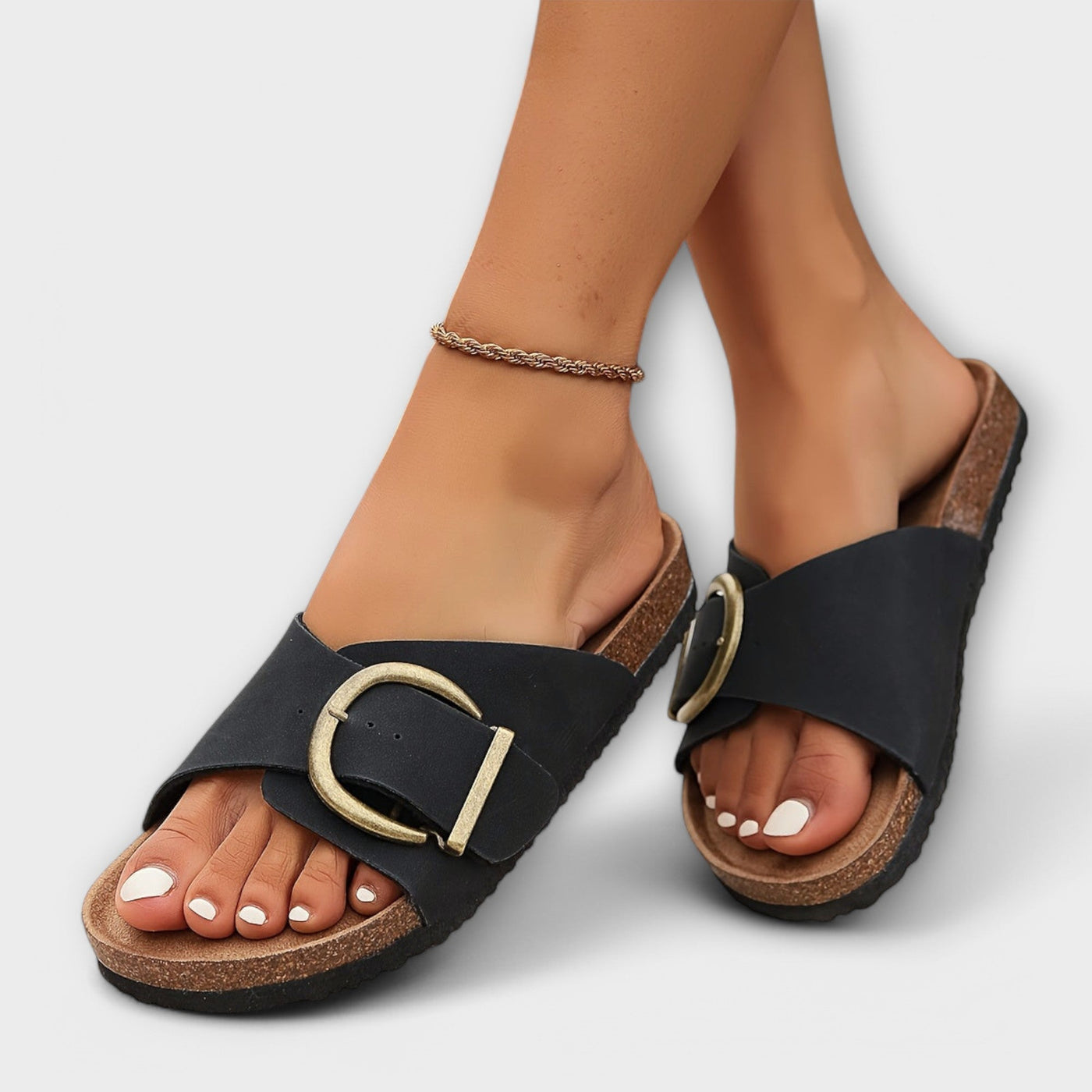 Joanna | Stilfulde Buckle Slide Sandaler l Vanero