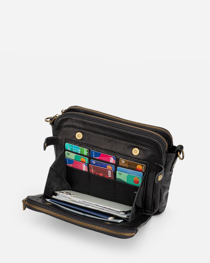 Dame Crossbody Taske PU-Læder | Multi-Rums Rejsetaske Design | Justerbar Rem Til Hverdag & Rejser | Vanero